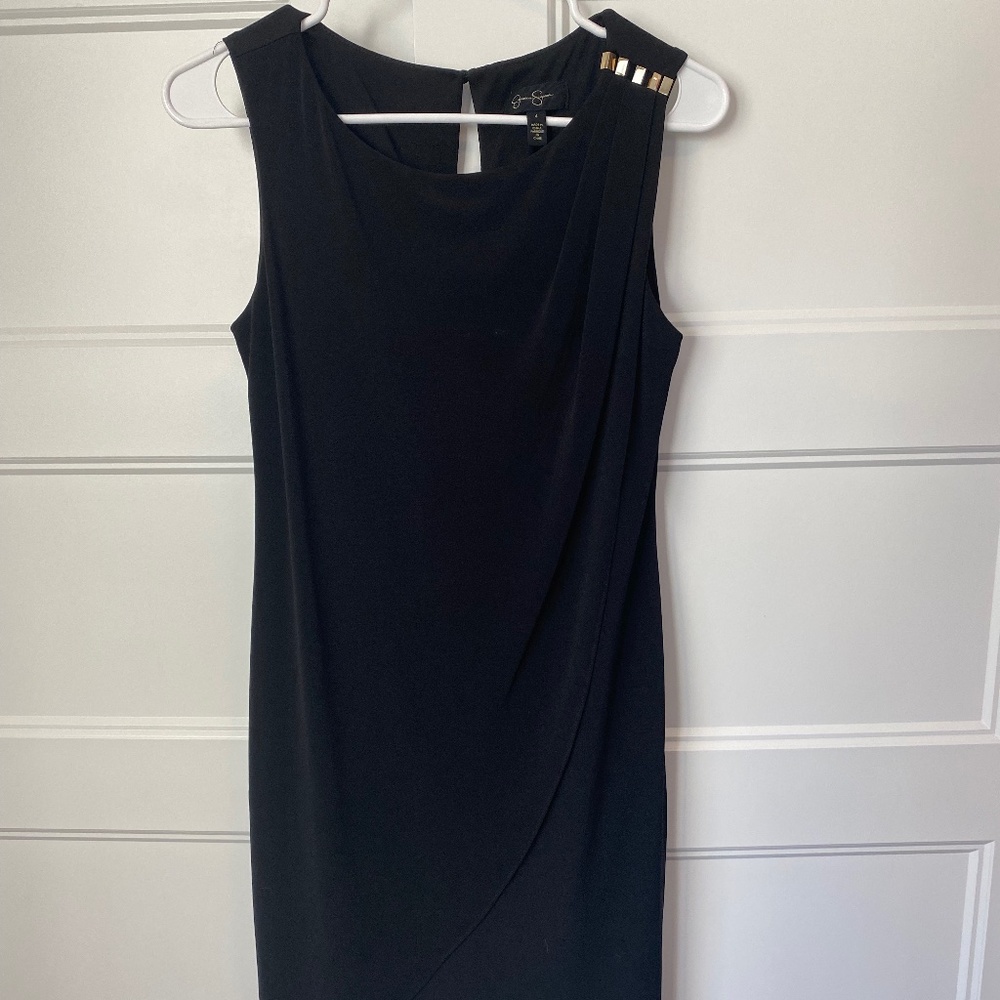 Women's Jessica Simpson Black Knee Length Tank Top Dress, Size 4